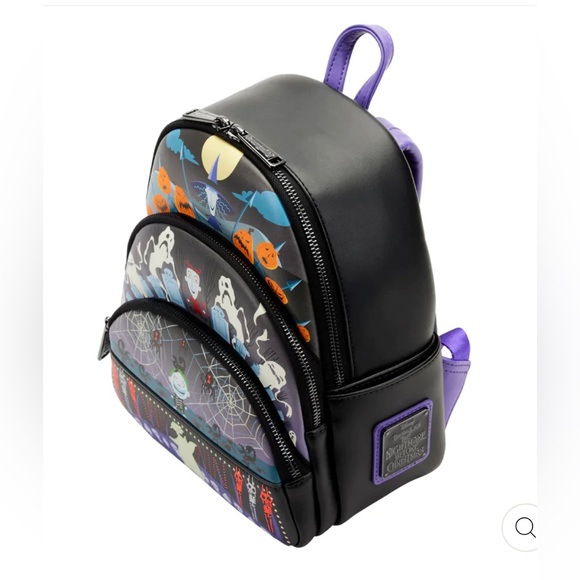 Loungefly Black Halloween Backpack with Spooky Design - Picture 3 of 7